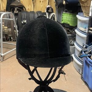 Velvet Equestrian Helmet in Black